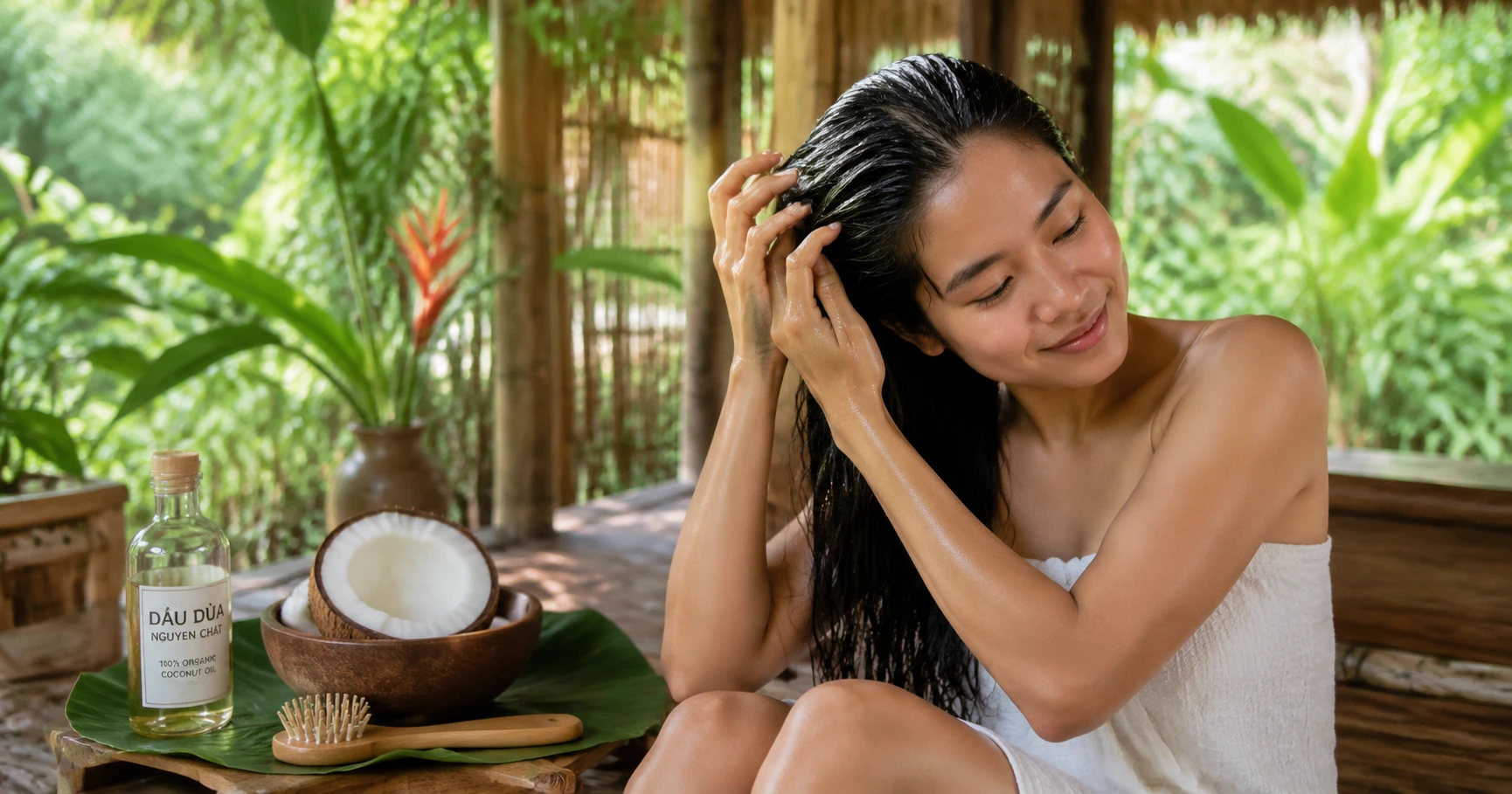 Lợi ích và cách ủ tóc bằng dầu dừa đúng cách để tóc khỏe mạnh - image 2